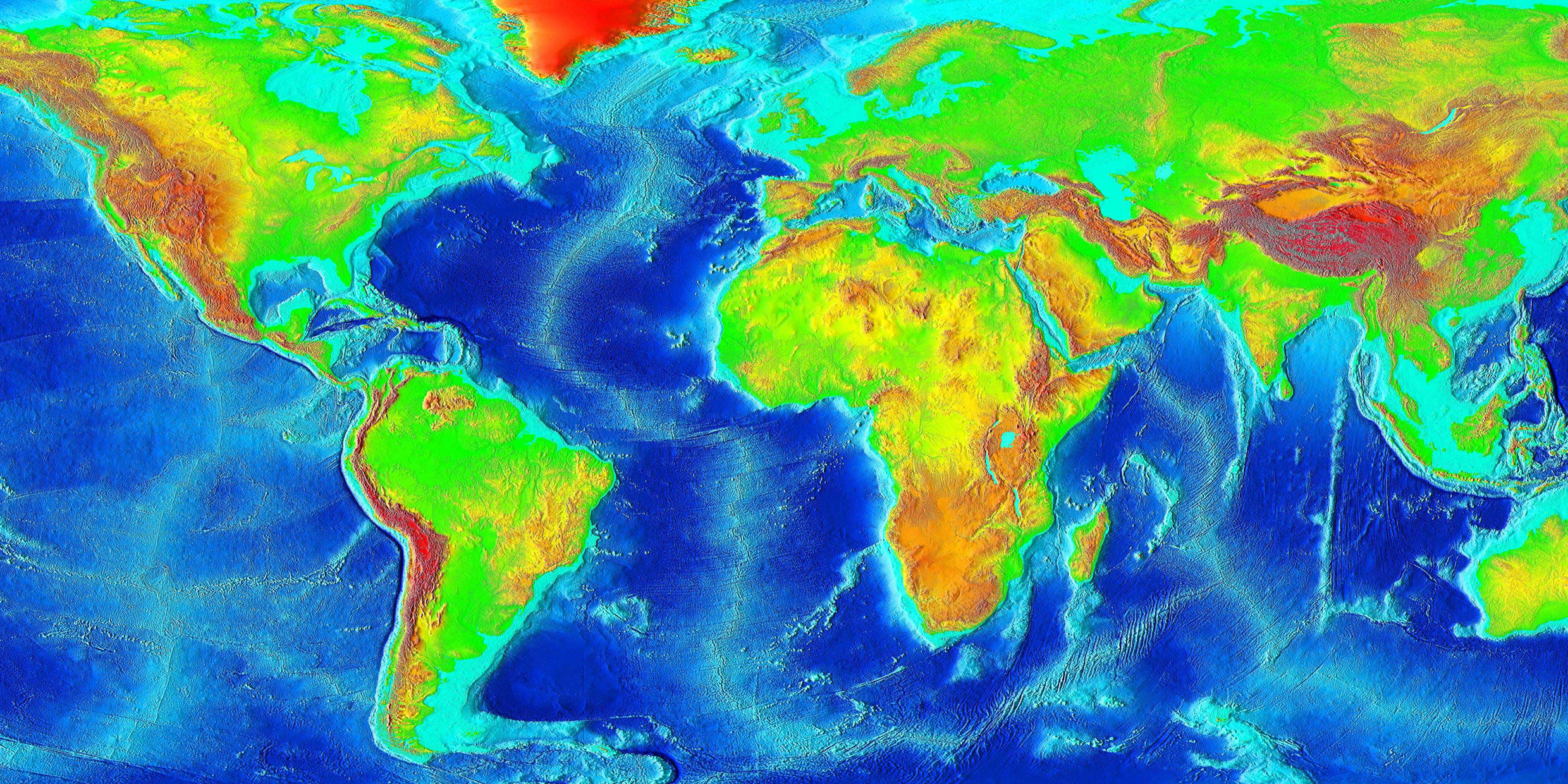 Map of underwater topography