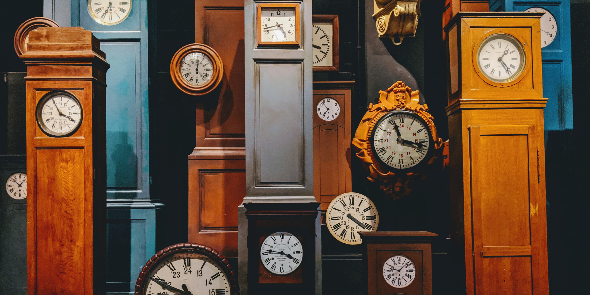 Image of a collection of clocks