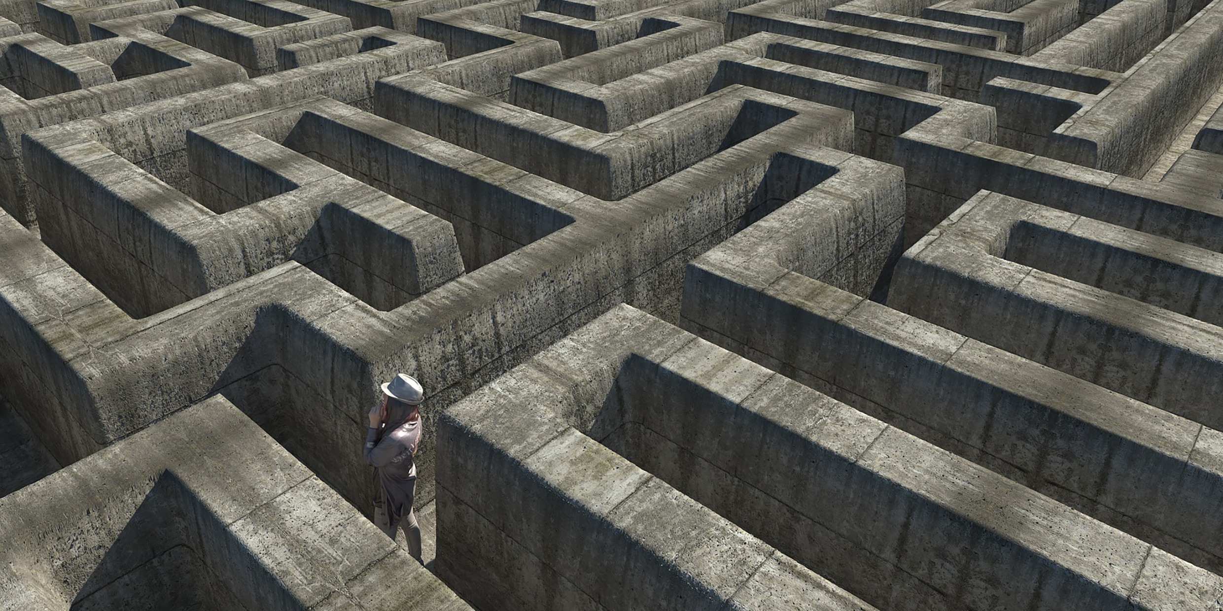 Image of person trying to navigate a labyrinth