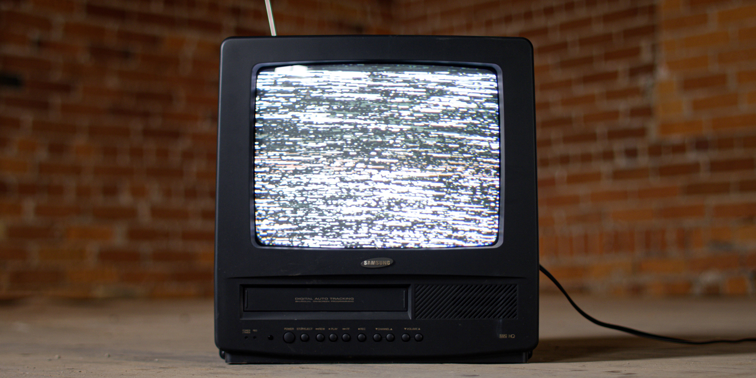 Image of television with static on screen