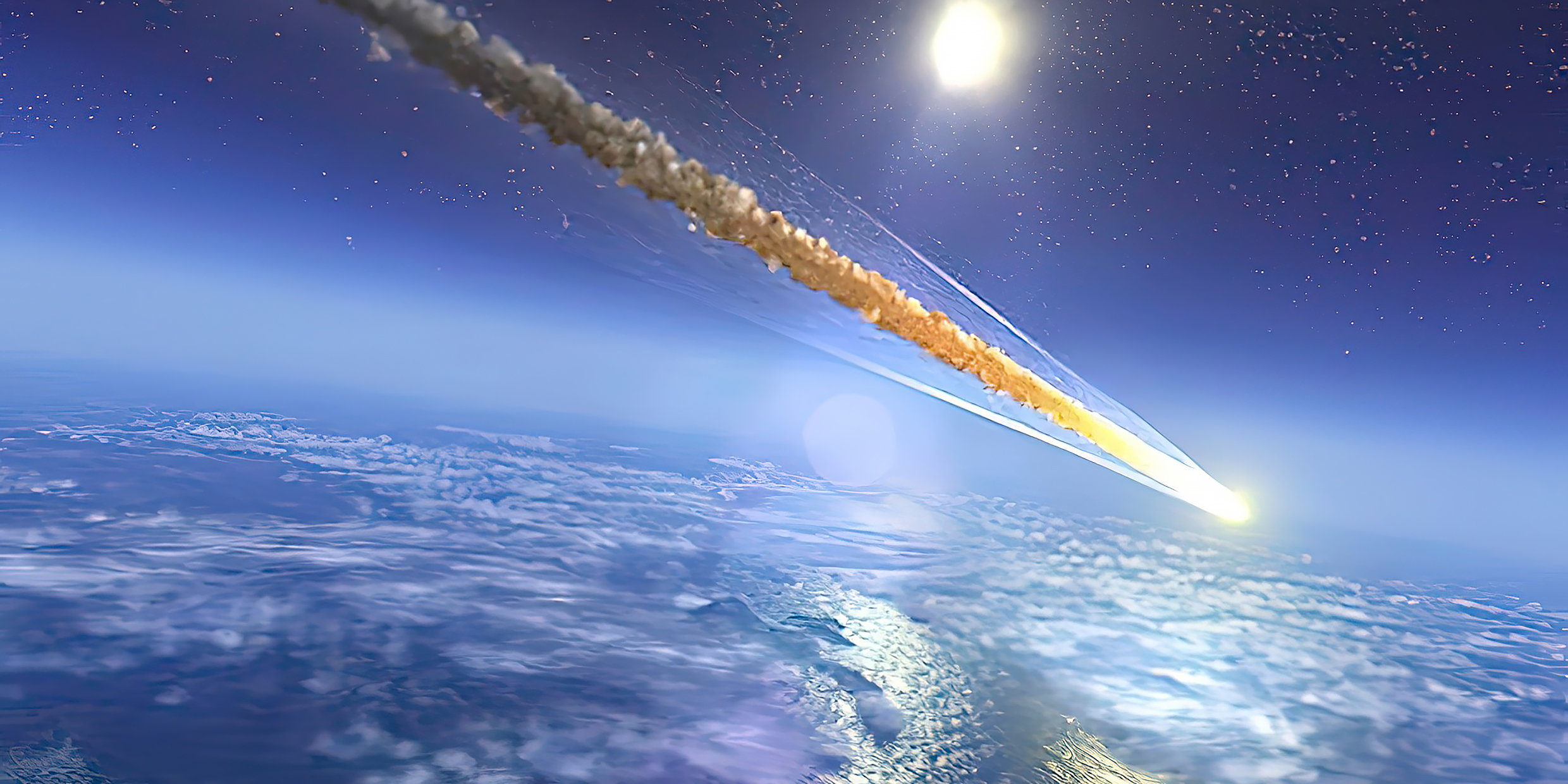 Artist's impression of a meteor impacting the Earth's atmosphere