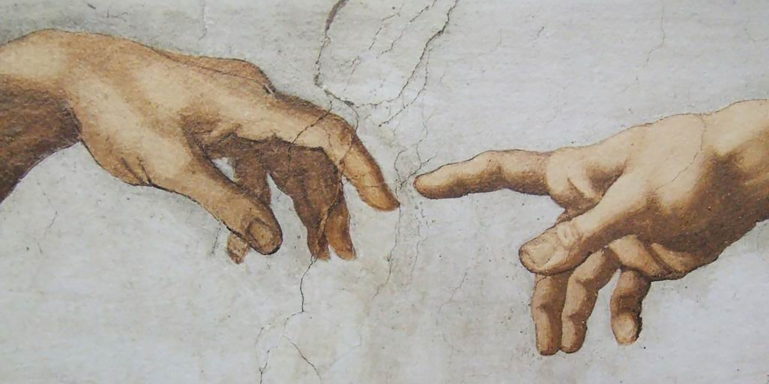 Painting of the Hand of God reaching out to Adam