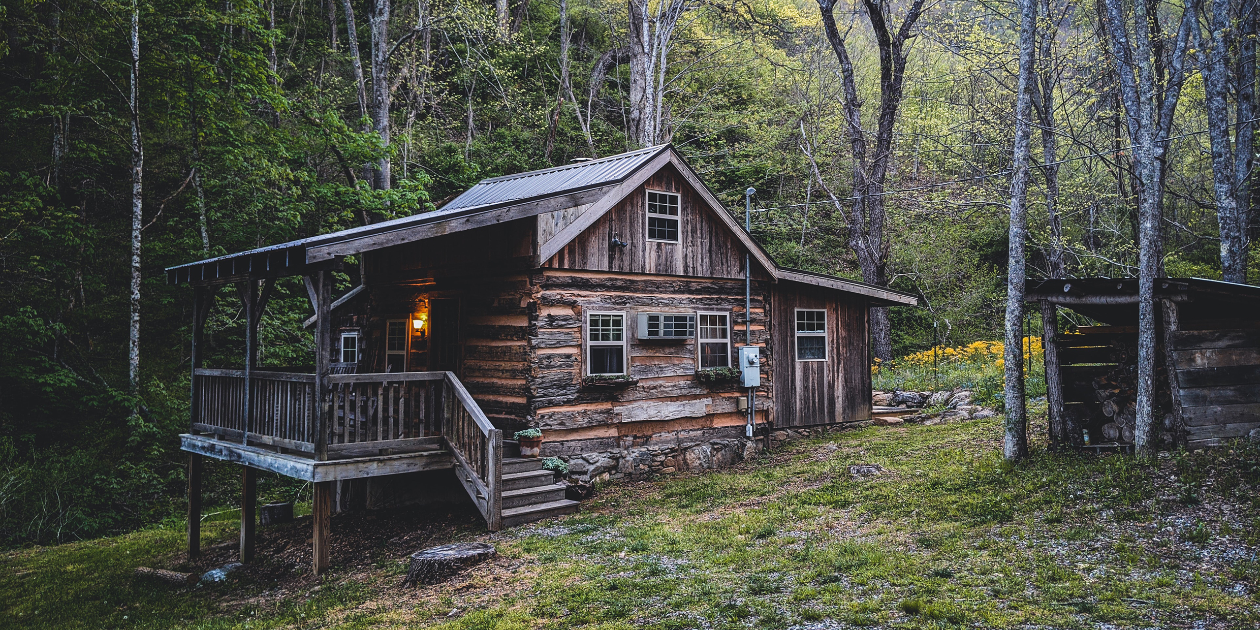 Image of a rustic cabin in the woods