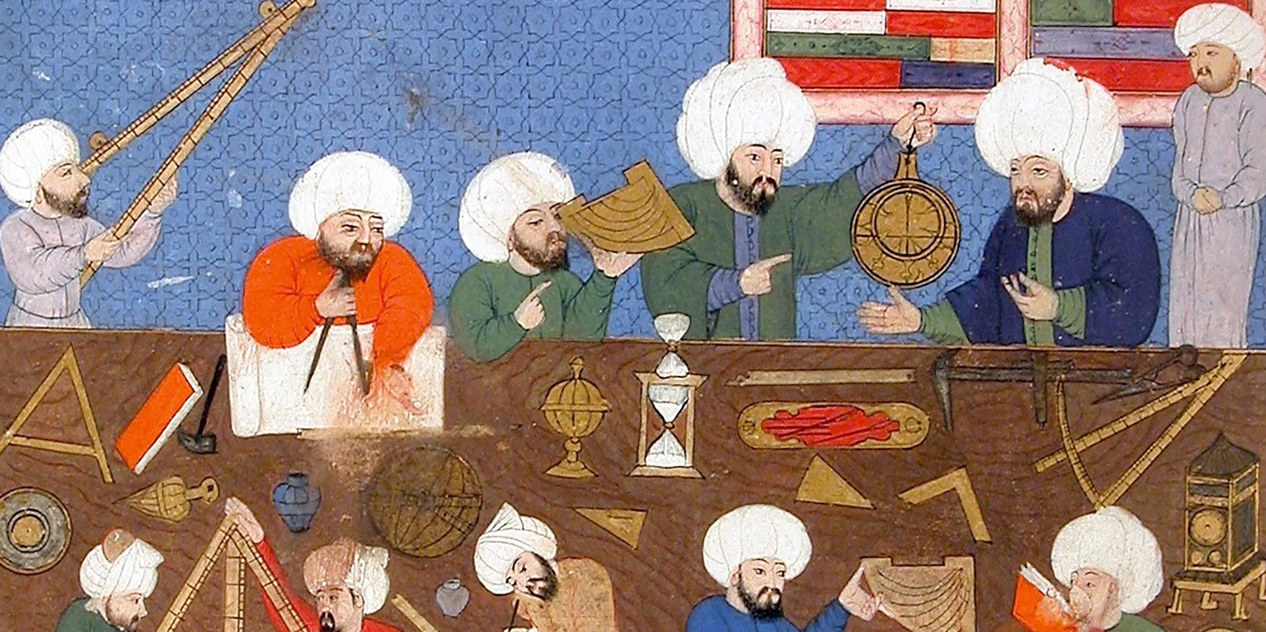 Illustration of Ottoman astronomers at work