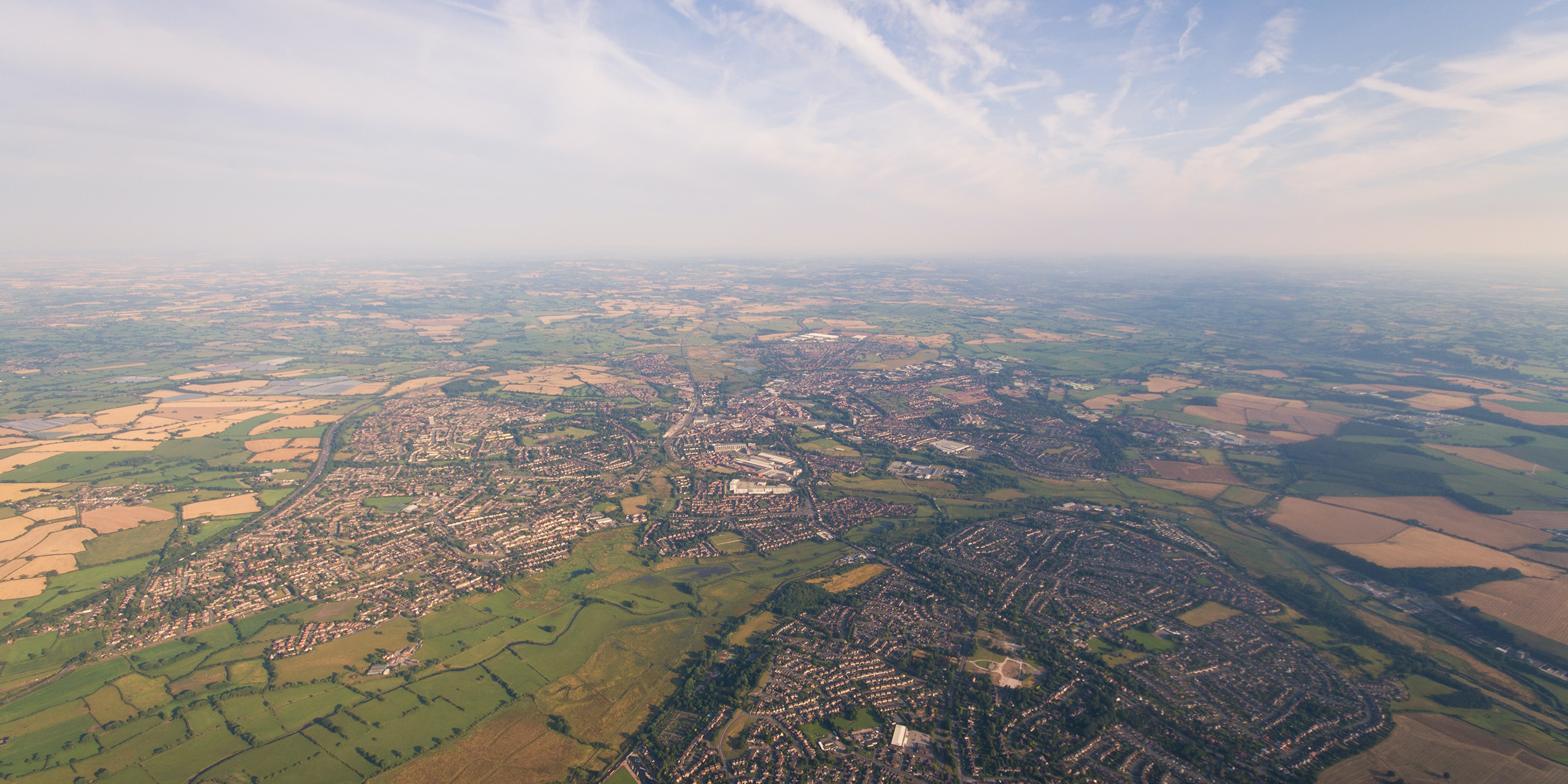 Aerial photo of the English countryside